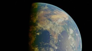 Earth from Space at Twilight