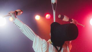 Backview of a Carnival Performer