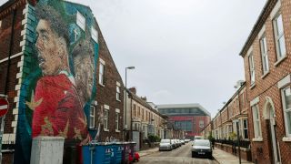 Roberto Firmino on Mural near Anfield Road in Liverpool