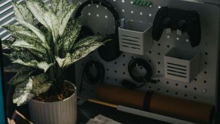 Desk with Computer Accessories