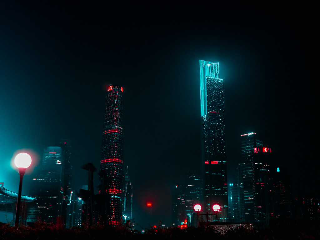 High-rise Buildings During Nighttime