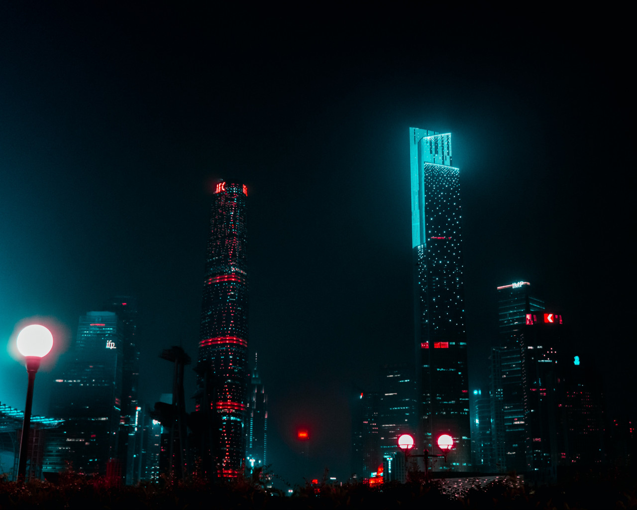 High-rise Buildings During Nighttime