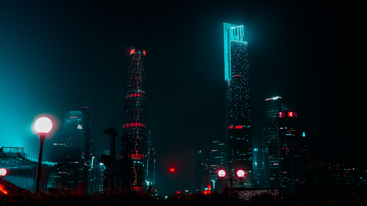 High-rise Buildings During Nighttime