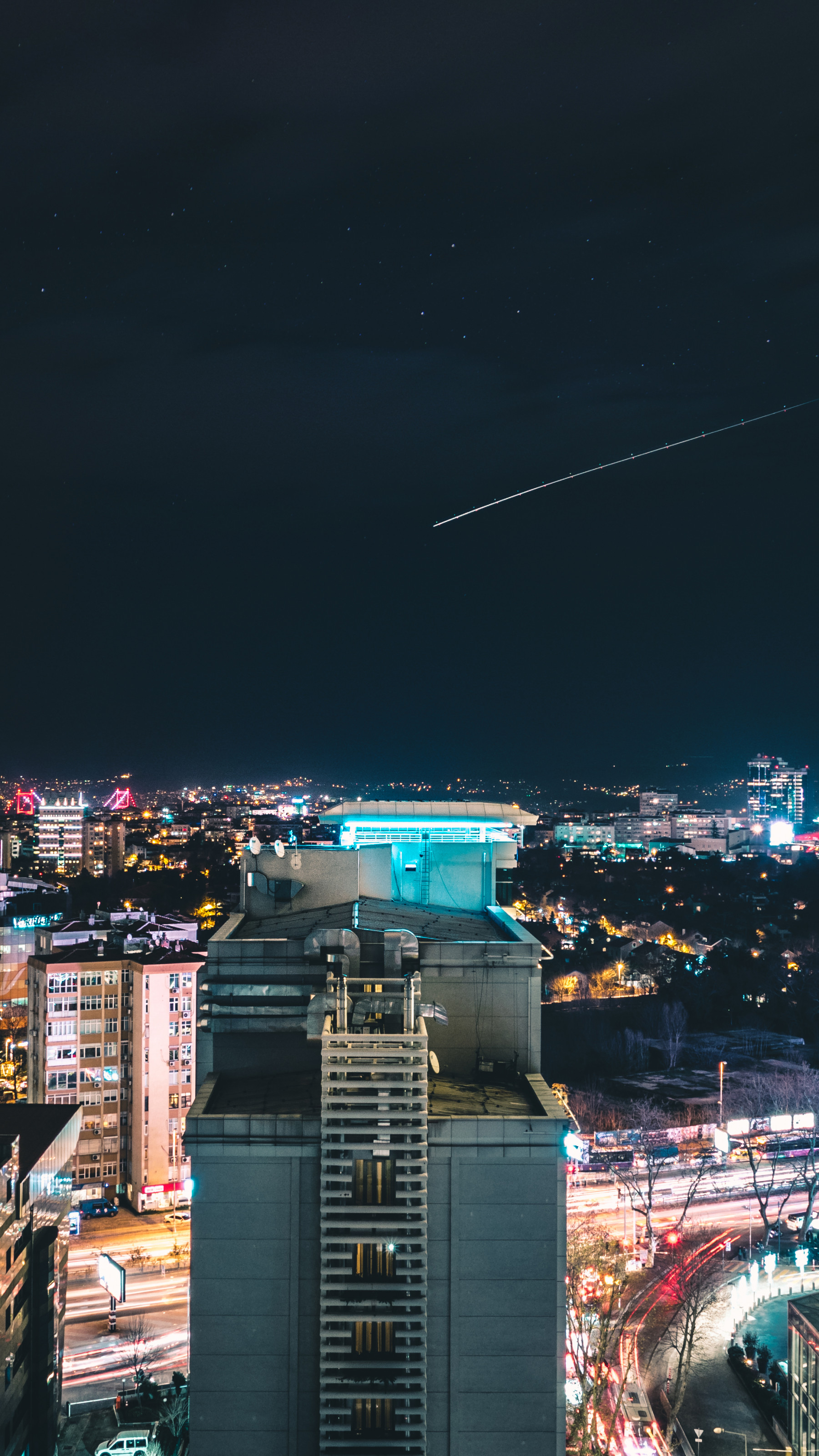 High Rise City Building during Night Time