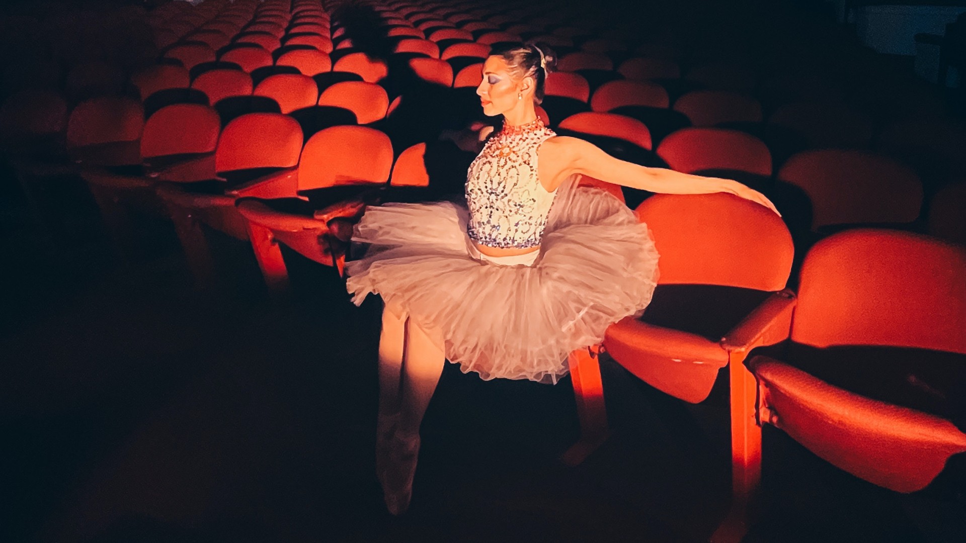 Woman in White Dress Sitting