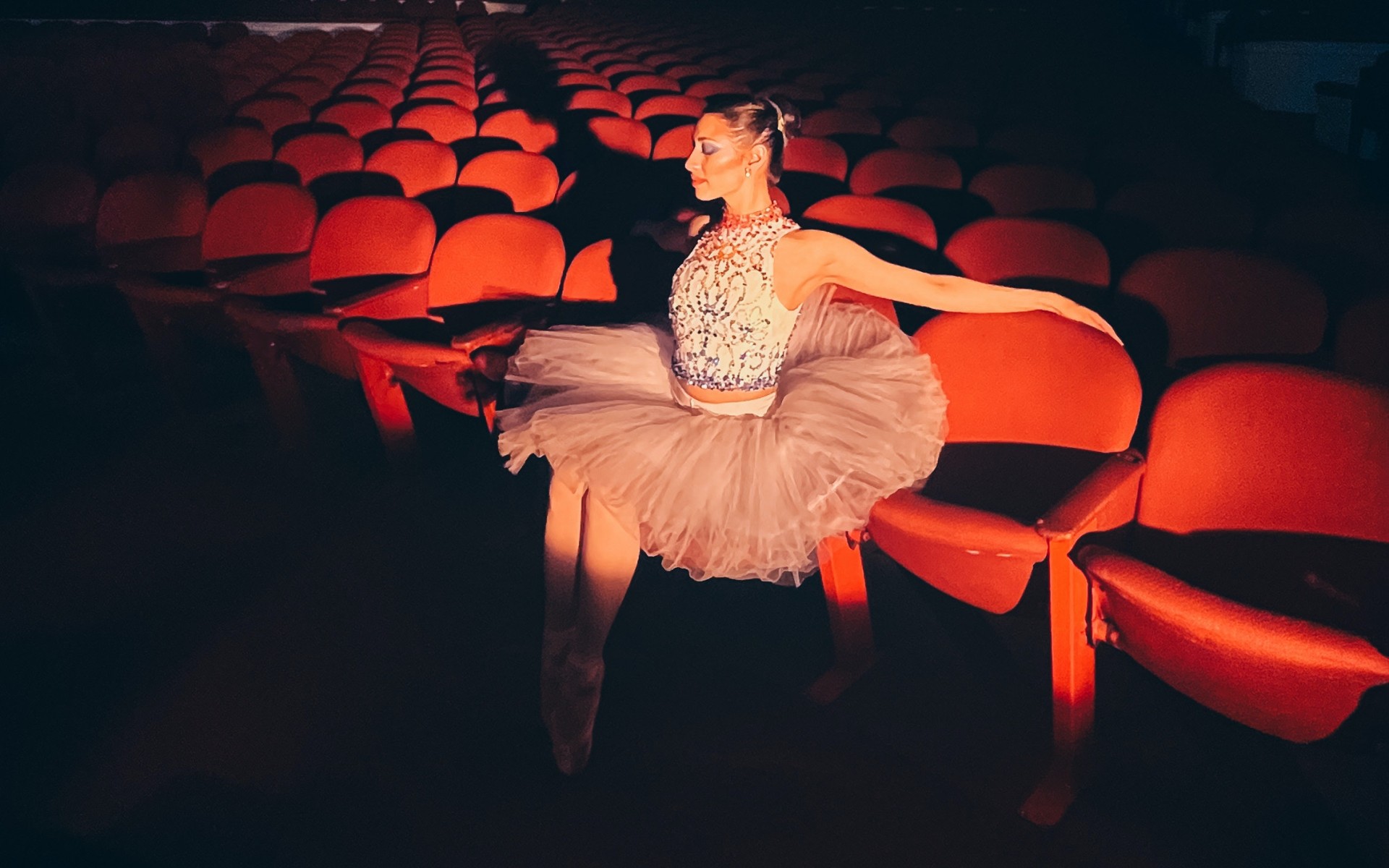 Woman in White Dress Sitting