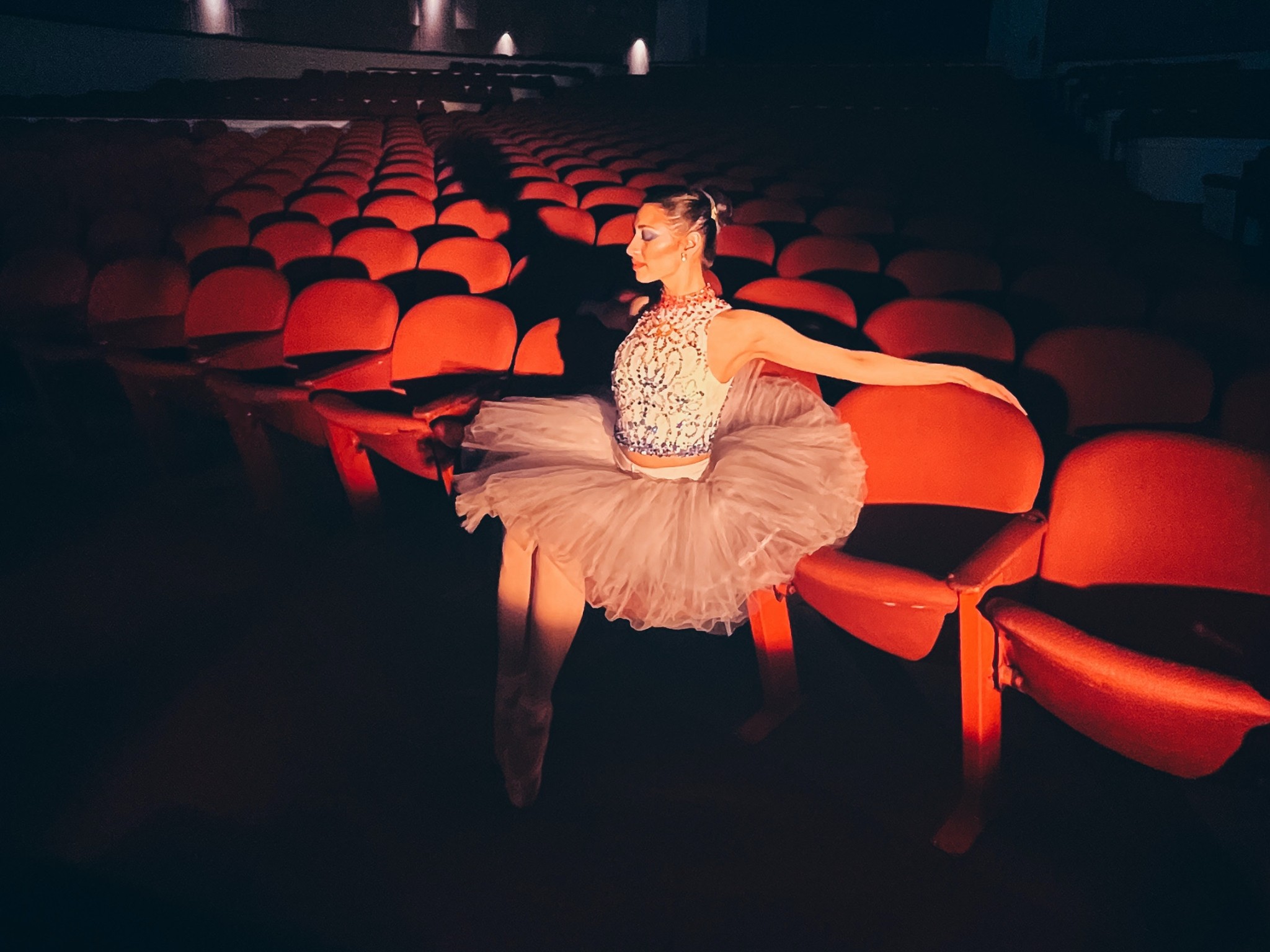 Woman in White Dress Sitting