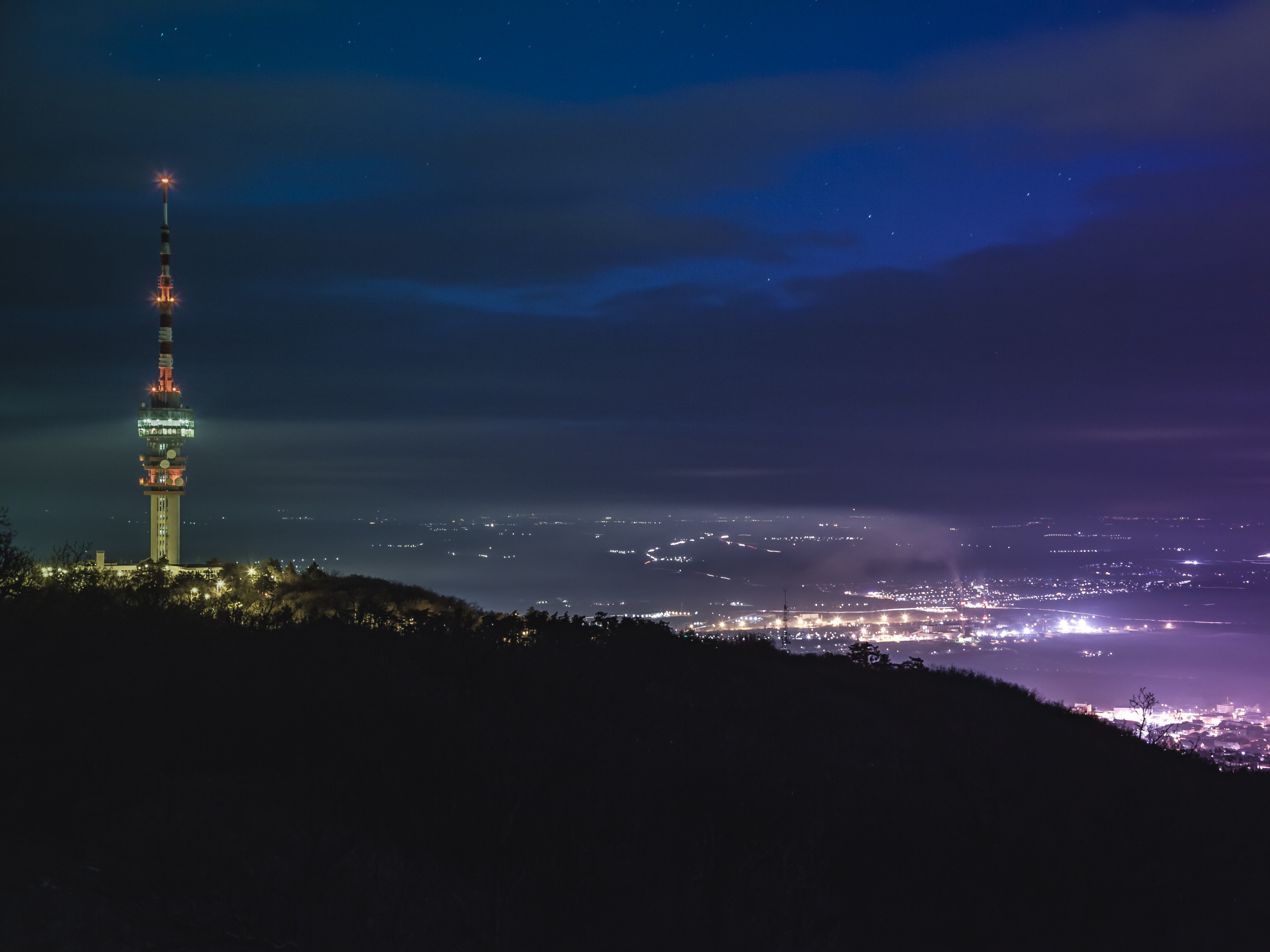 Aerial of Buildings during Nighttime