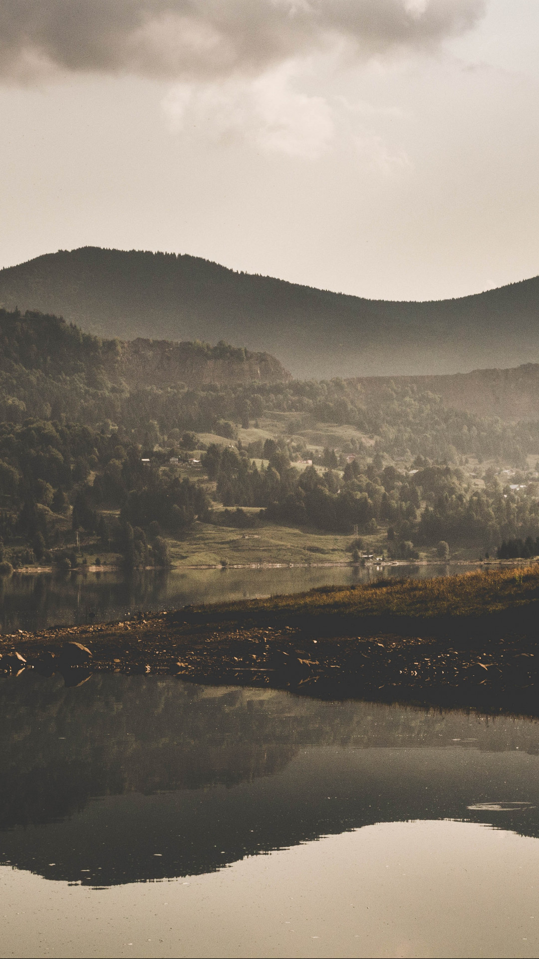 Body Of Water And Mountain