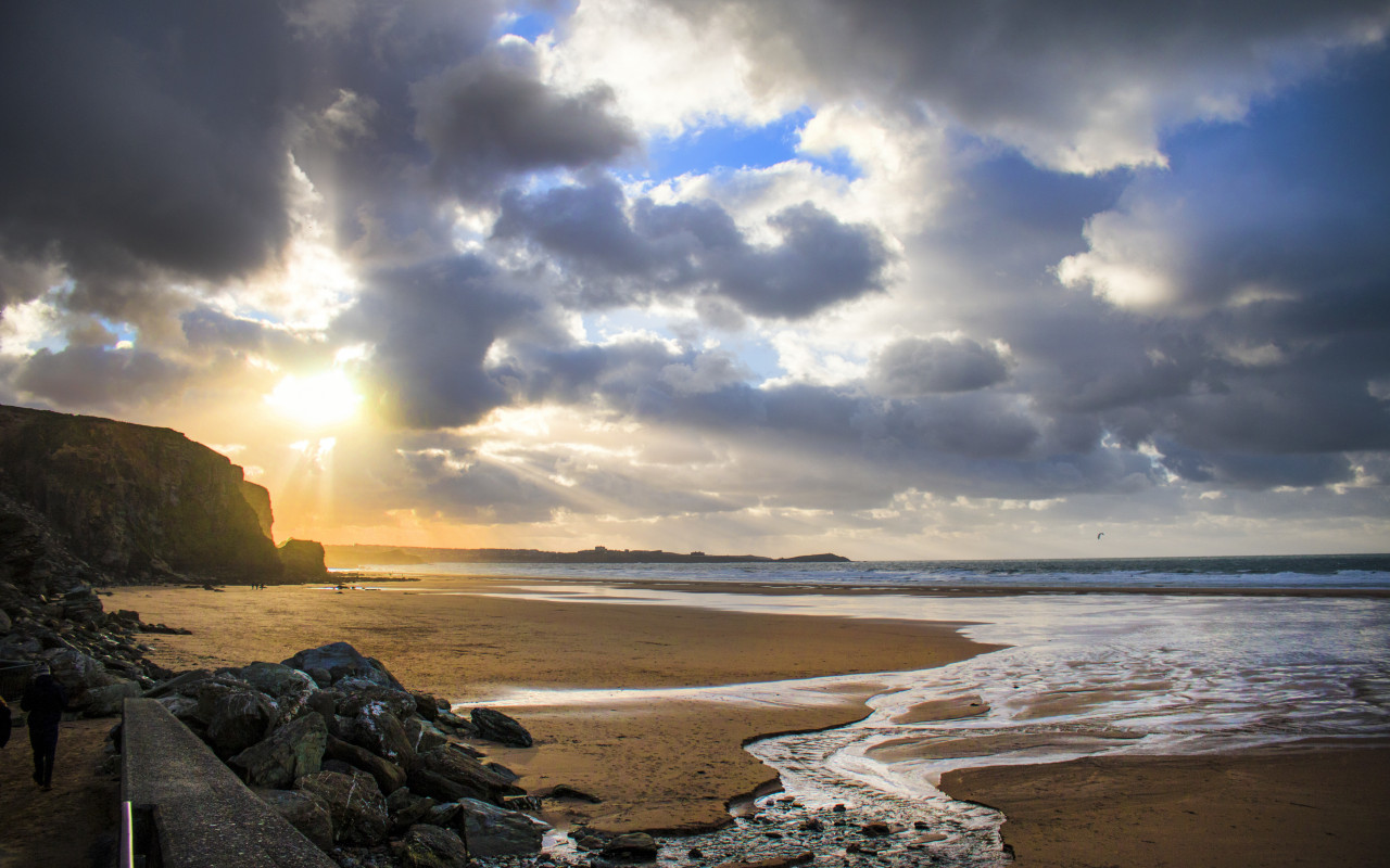 Beach Shore during Sunset