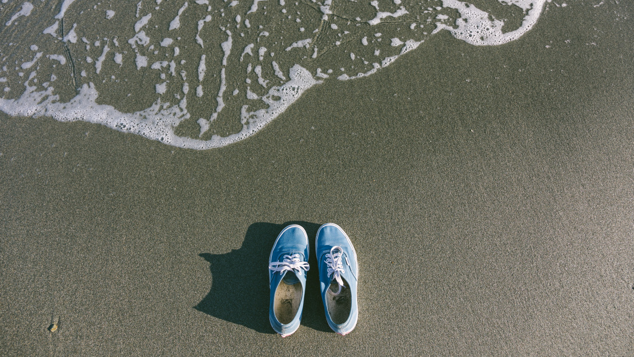 Shoes on the beach
