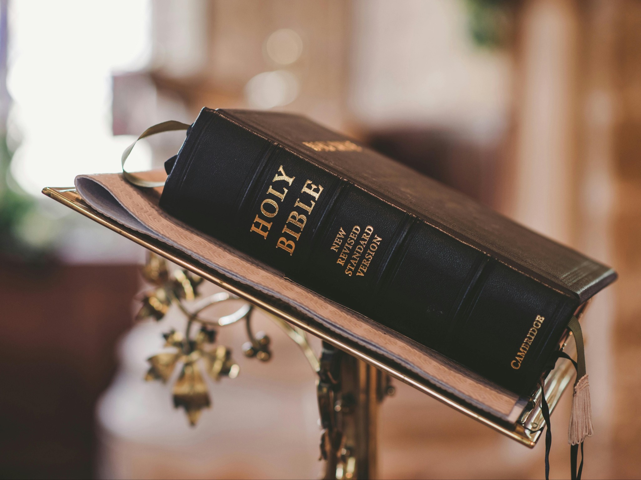 Holy Bible on Stand