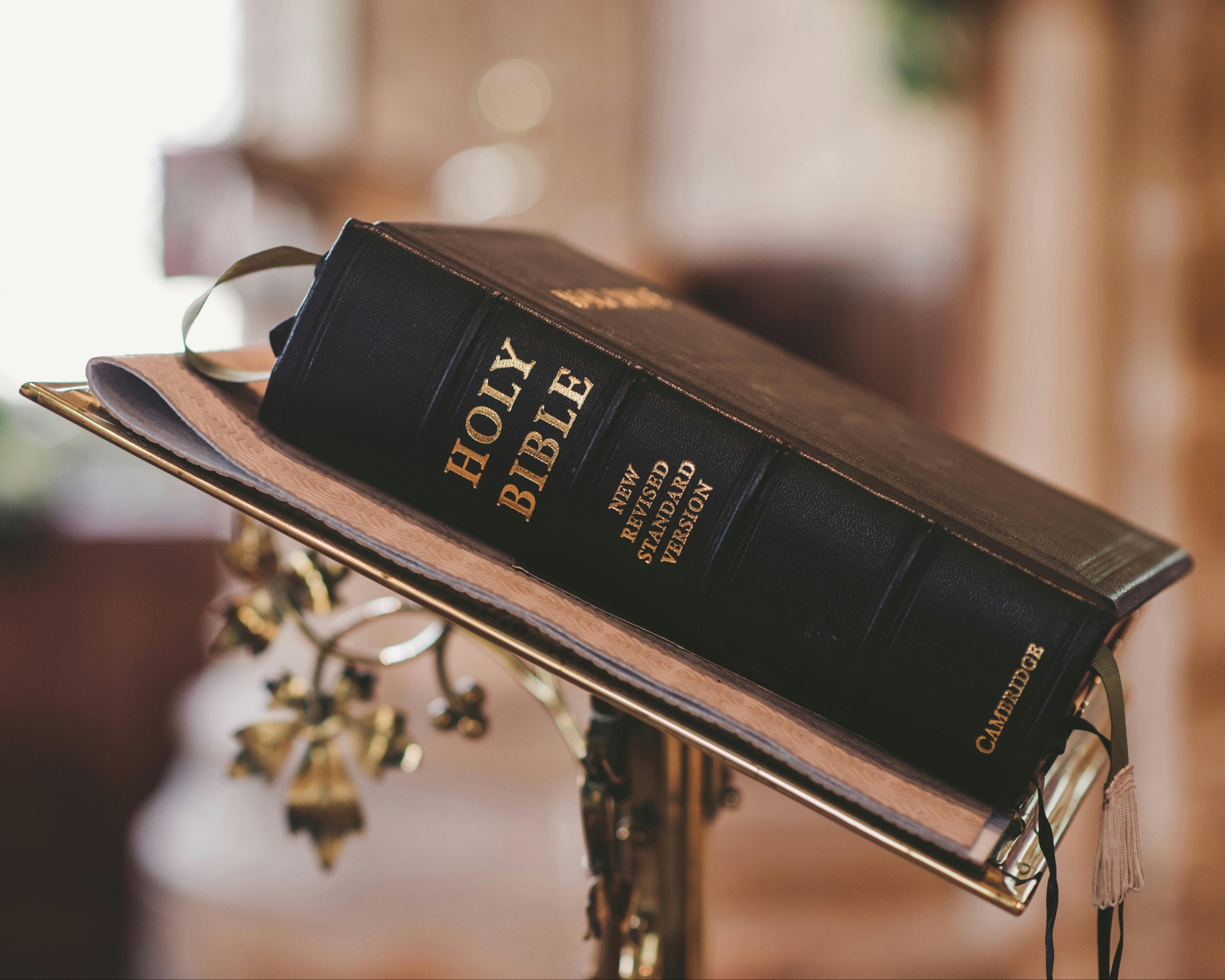 Holy Bible on Stand