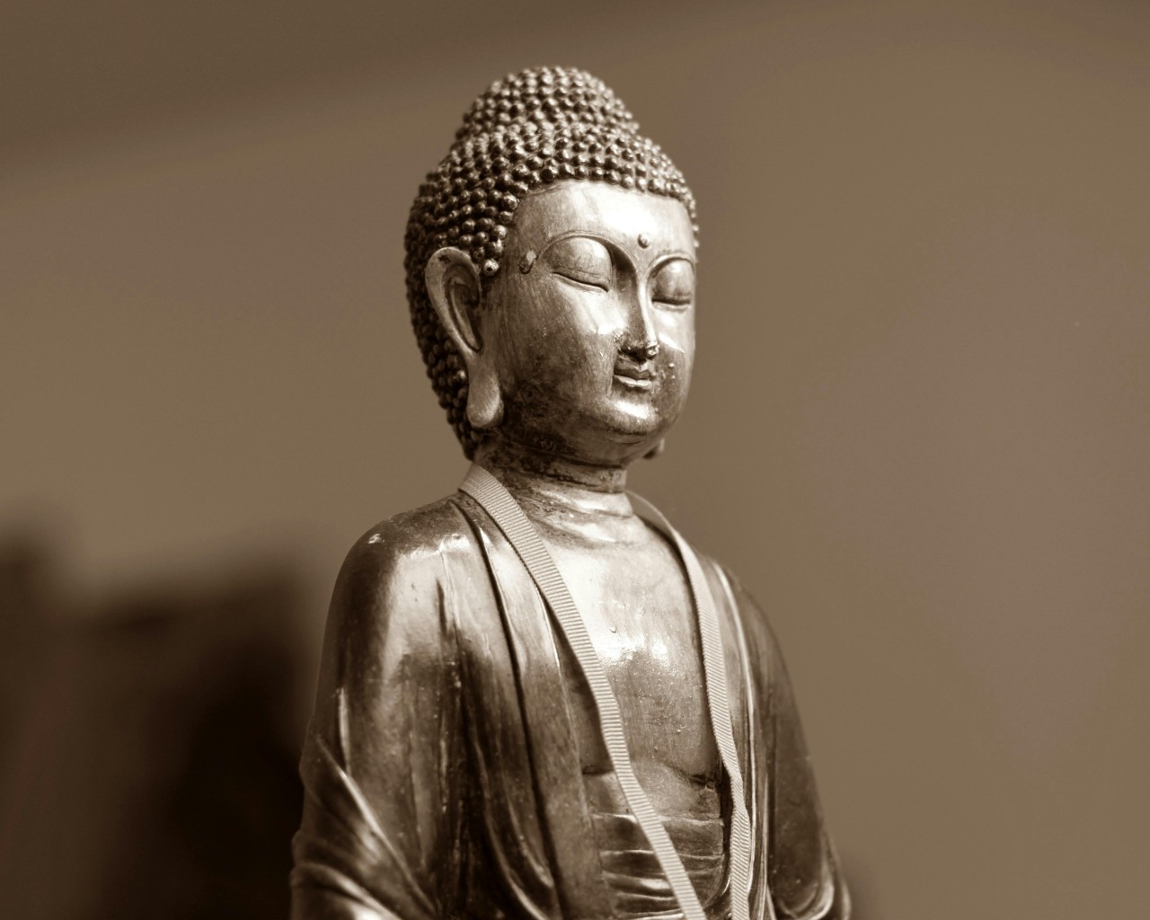 Brown Ceramic Chinese Figurine