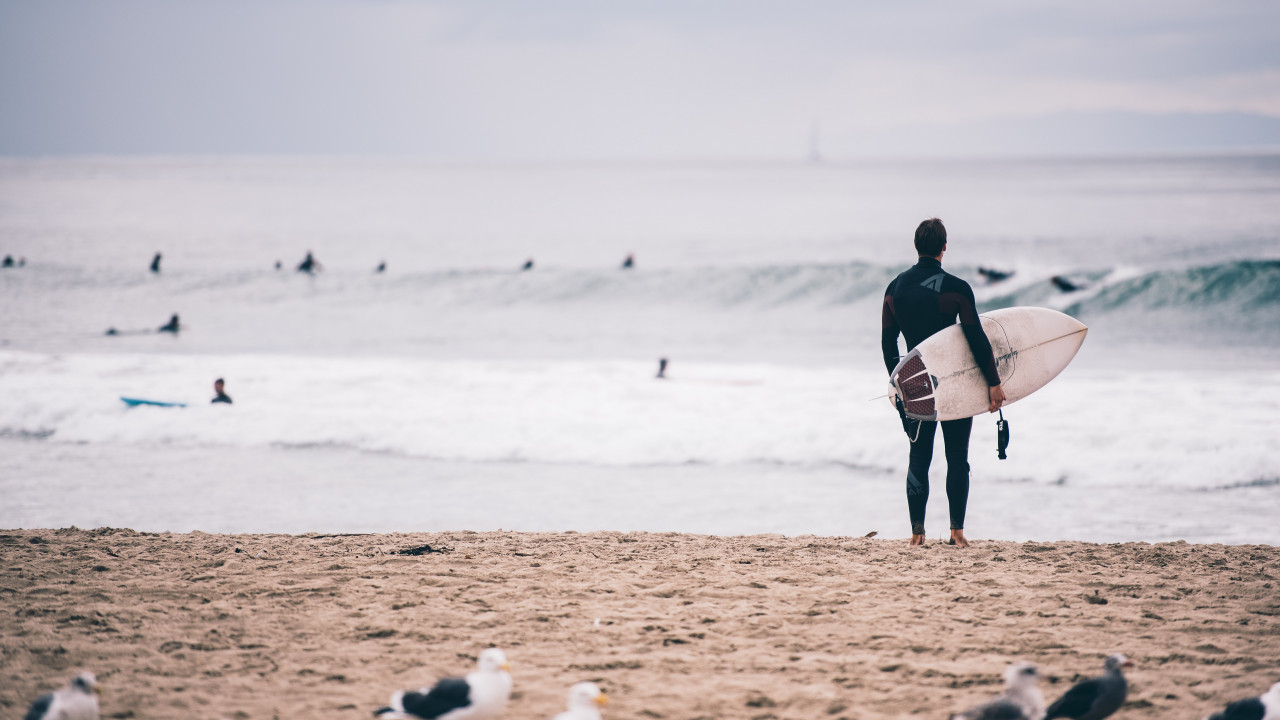 Surfer on the beach