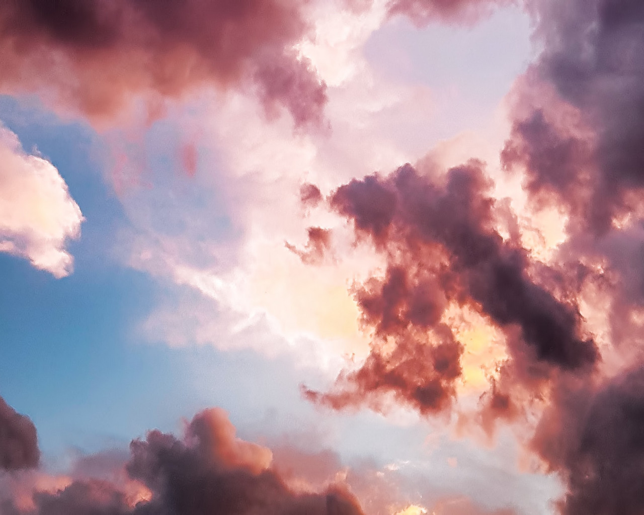 Red Clouds and Blue Sky