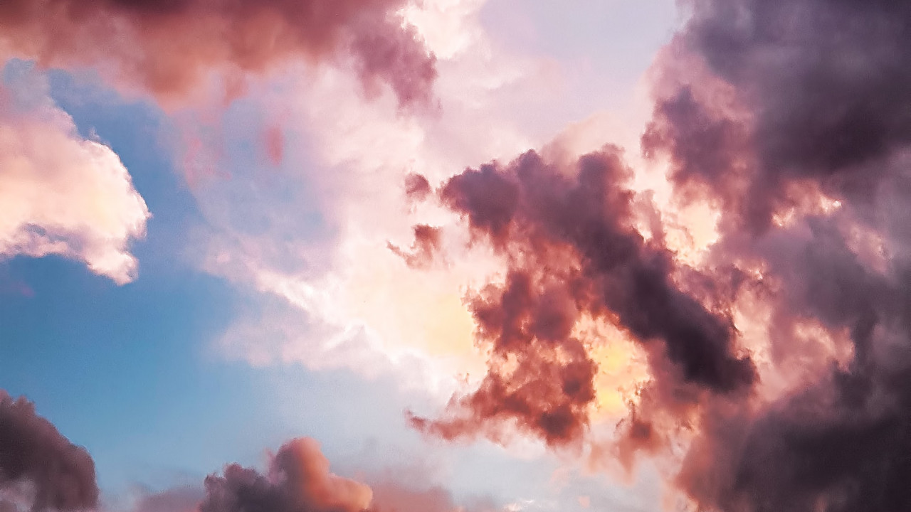 Red Clouds and Blue Sky