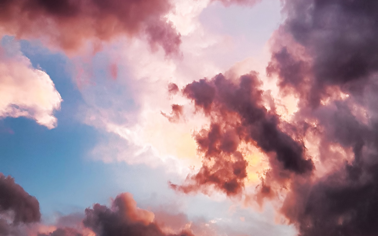 Red Clouds and Blue Sky