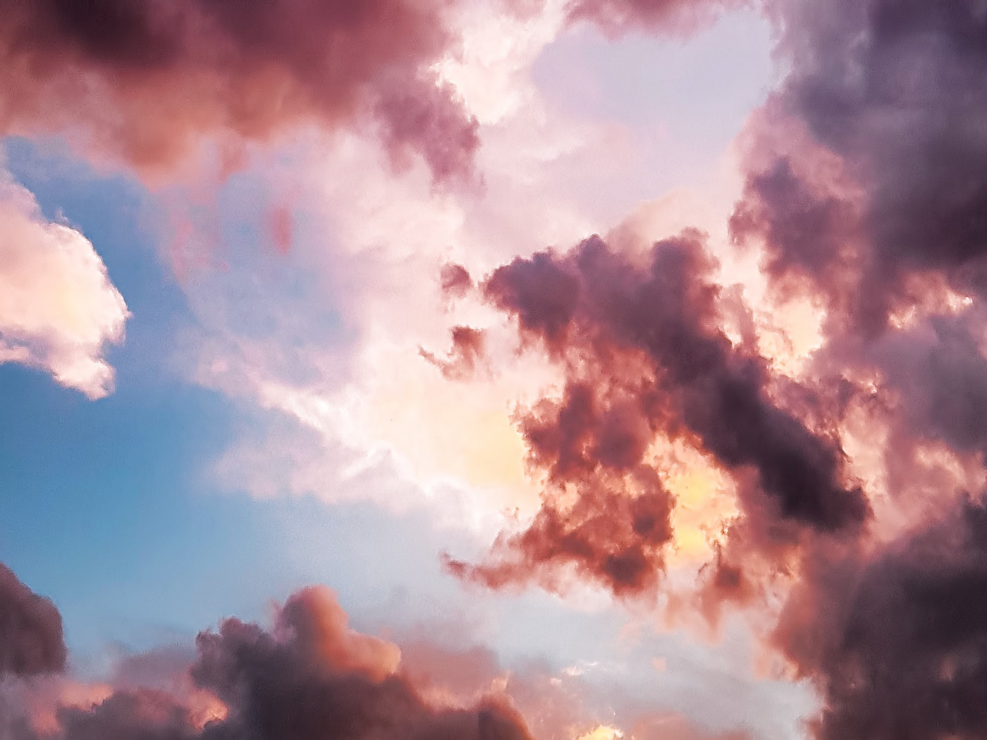 Red Clouds and Blue Sky