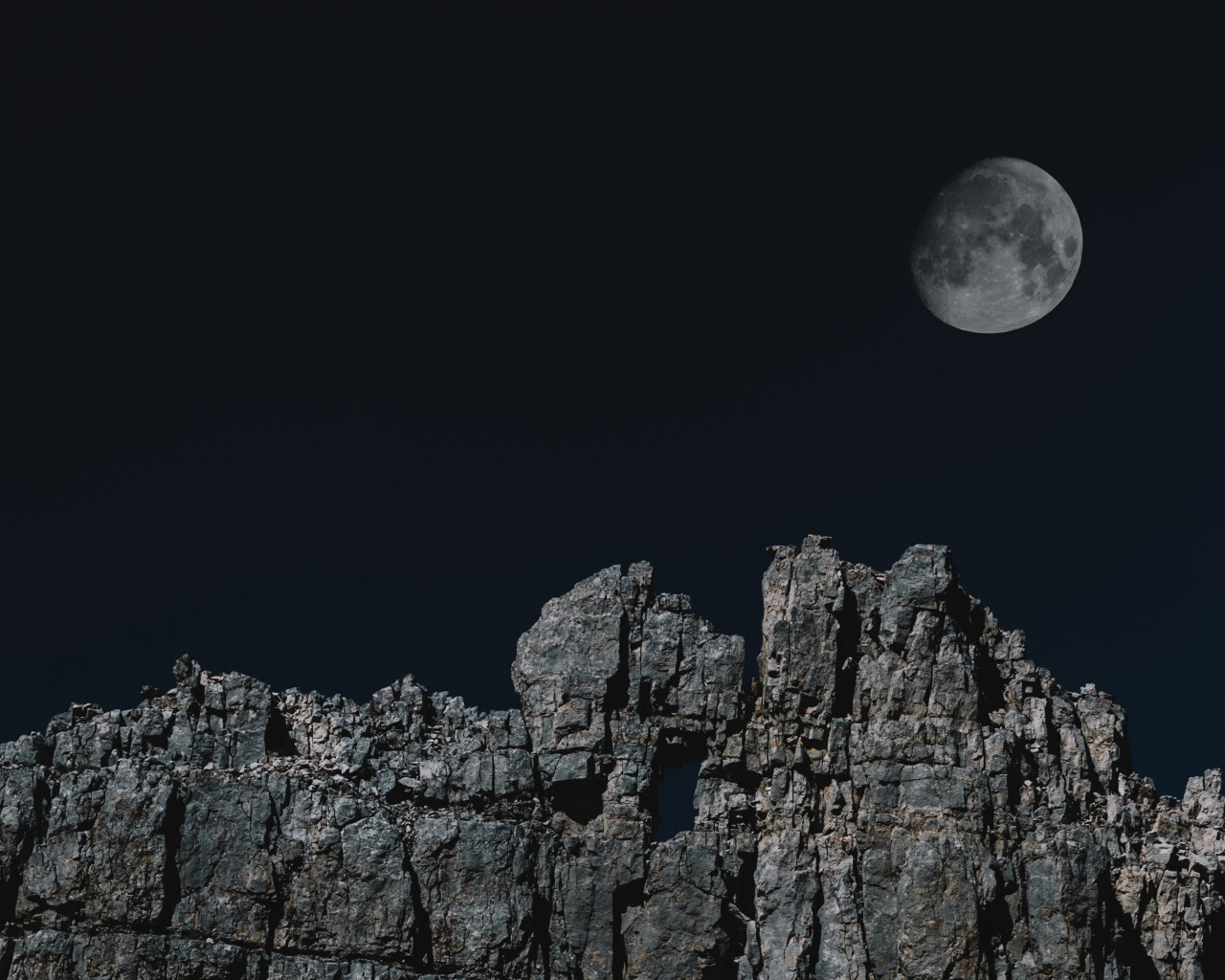 Mountain Rock and Moon