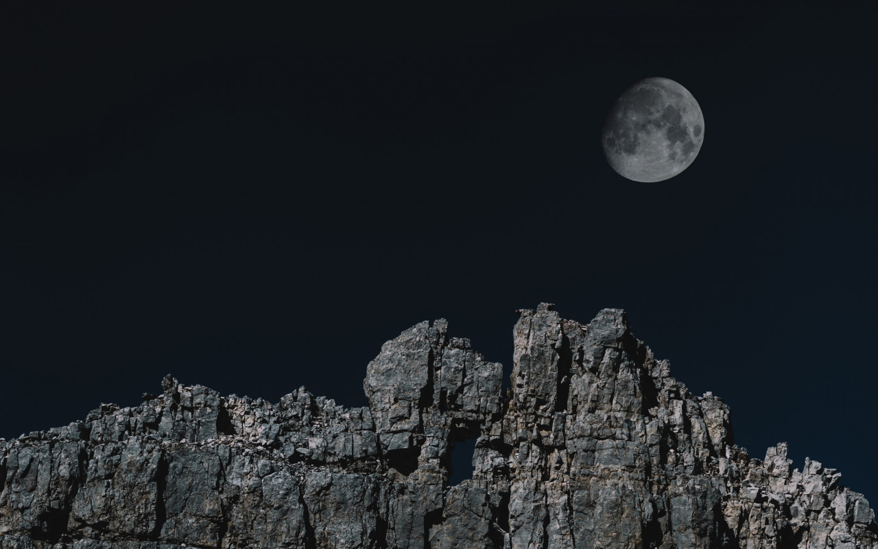 Mountain Rock and Moon