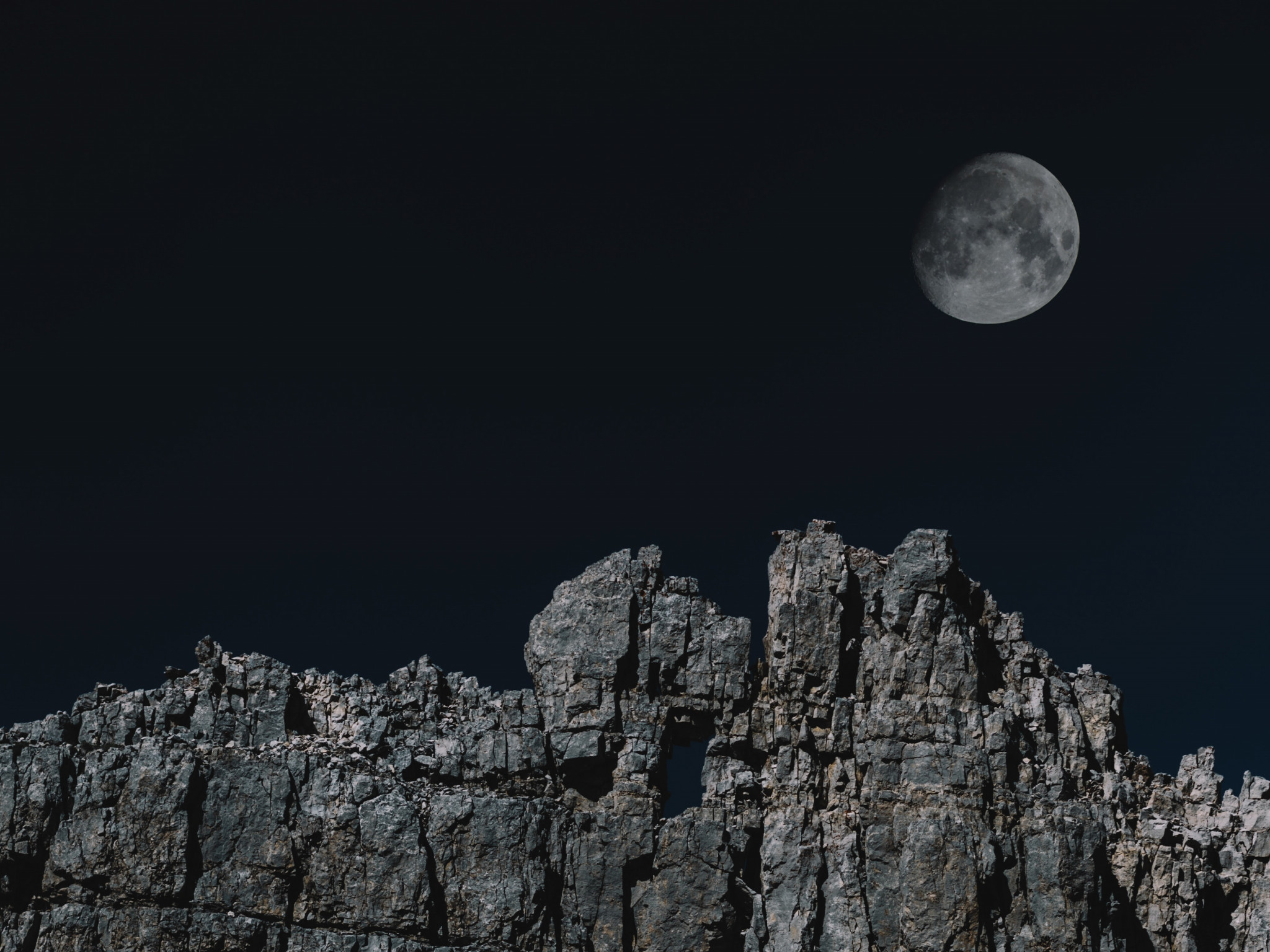 Mountain Rock and Moon