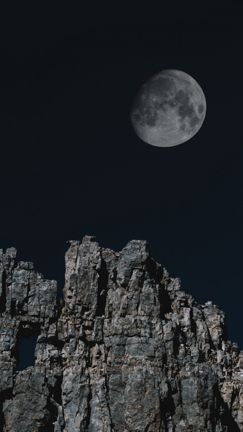 Mountain Rock and Moon