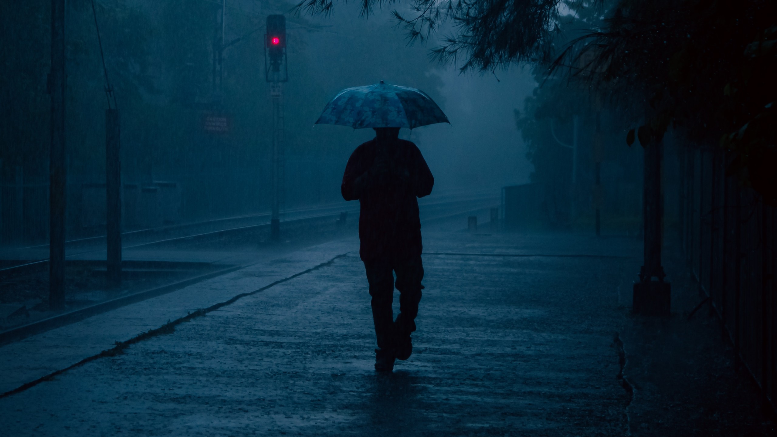 Man in rain