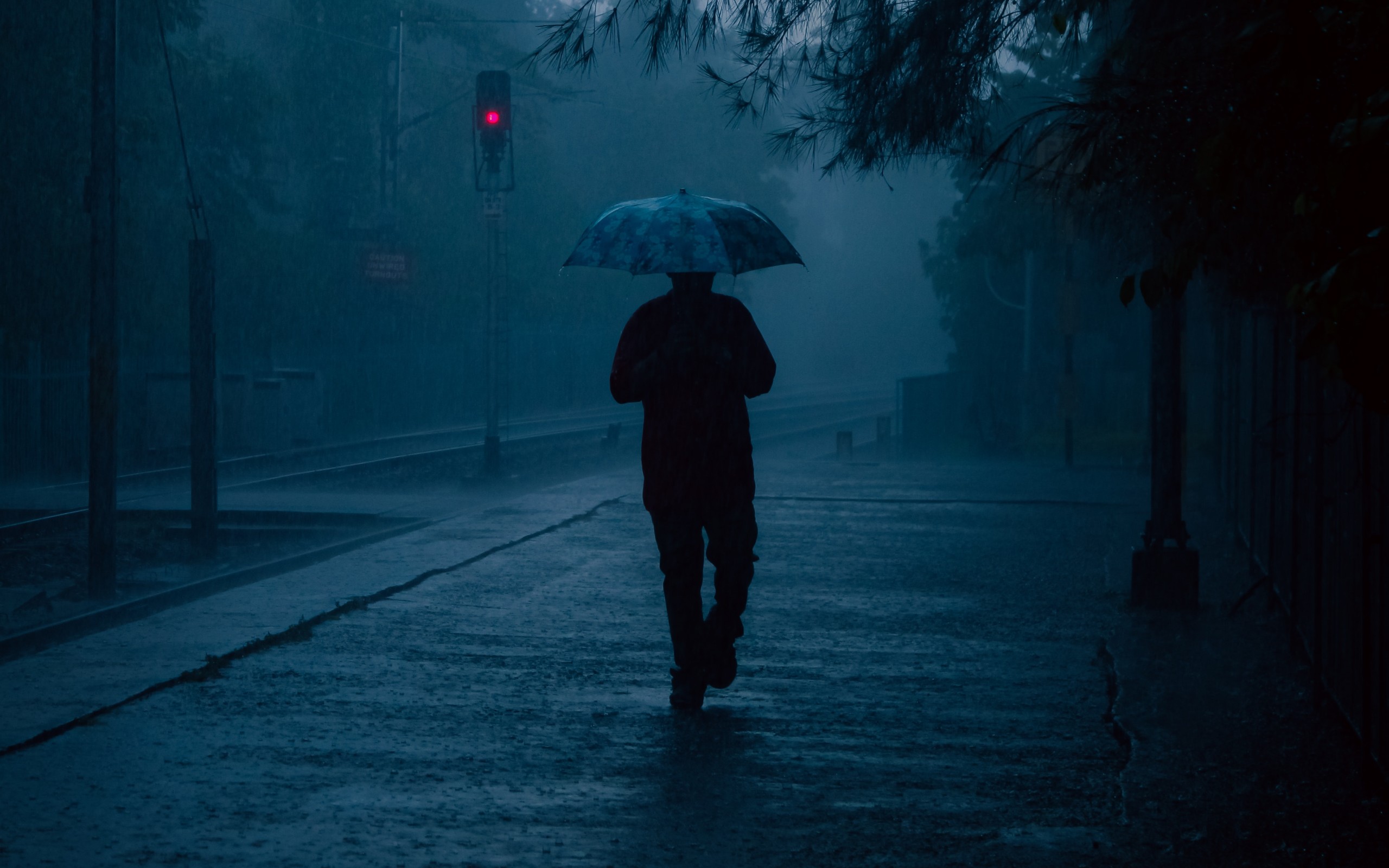 Man in rain