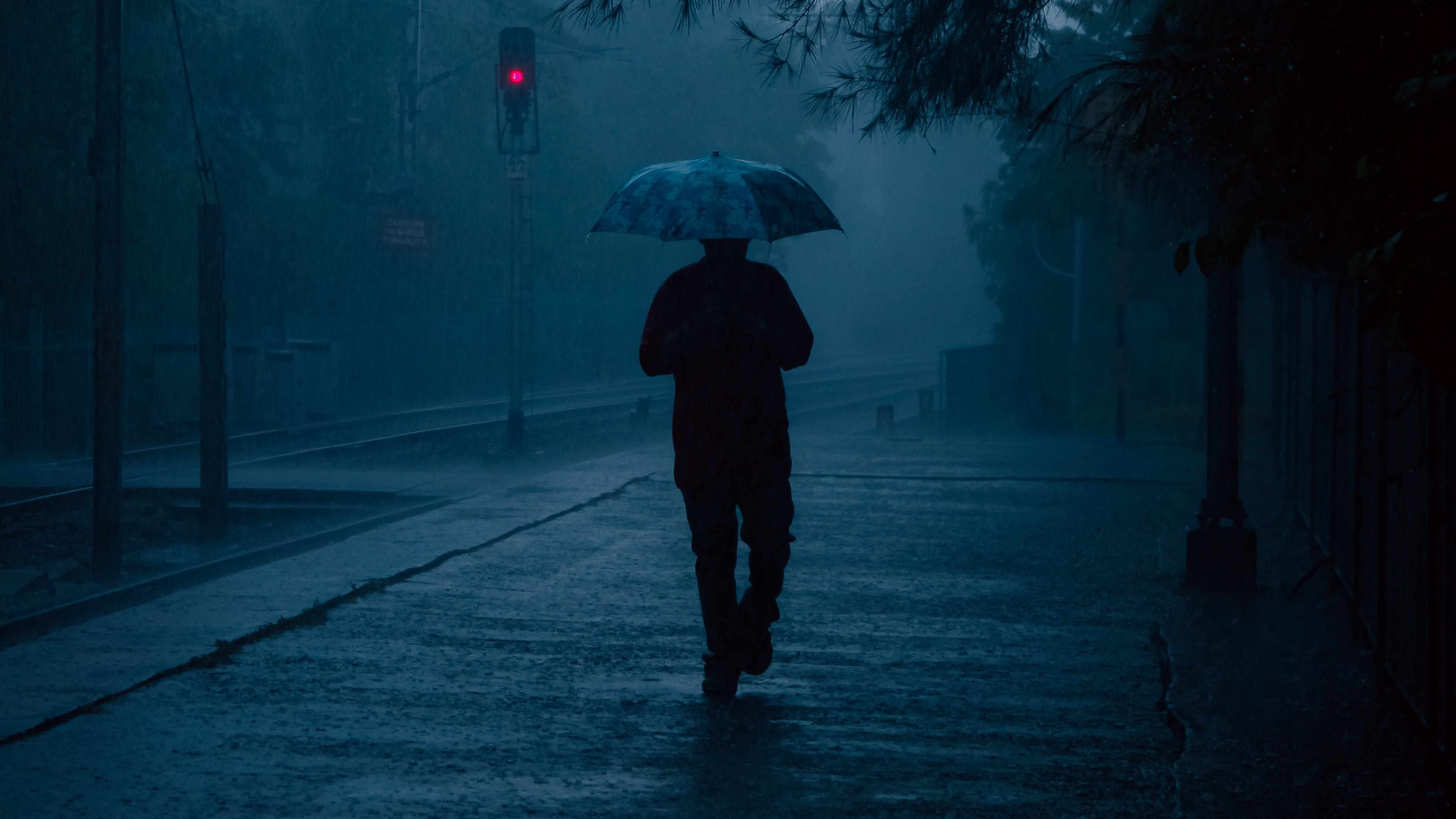 Man in rain