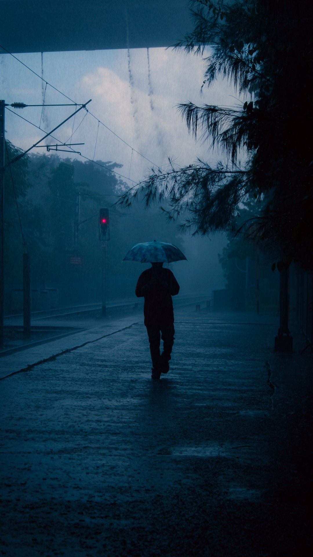 Man in rain