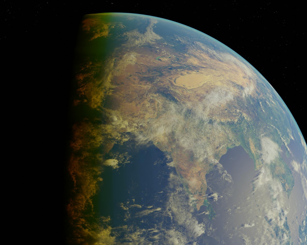 Earth from Space at Twilight