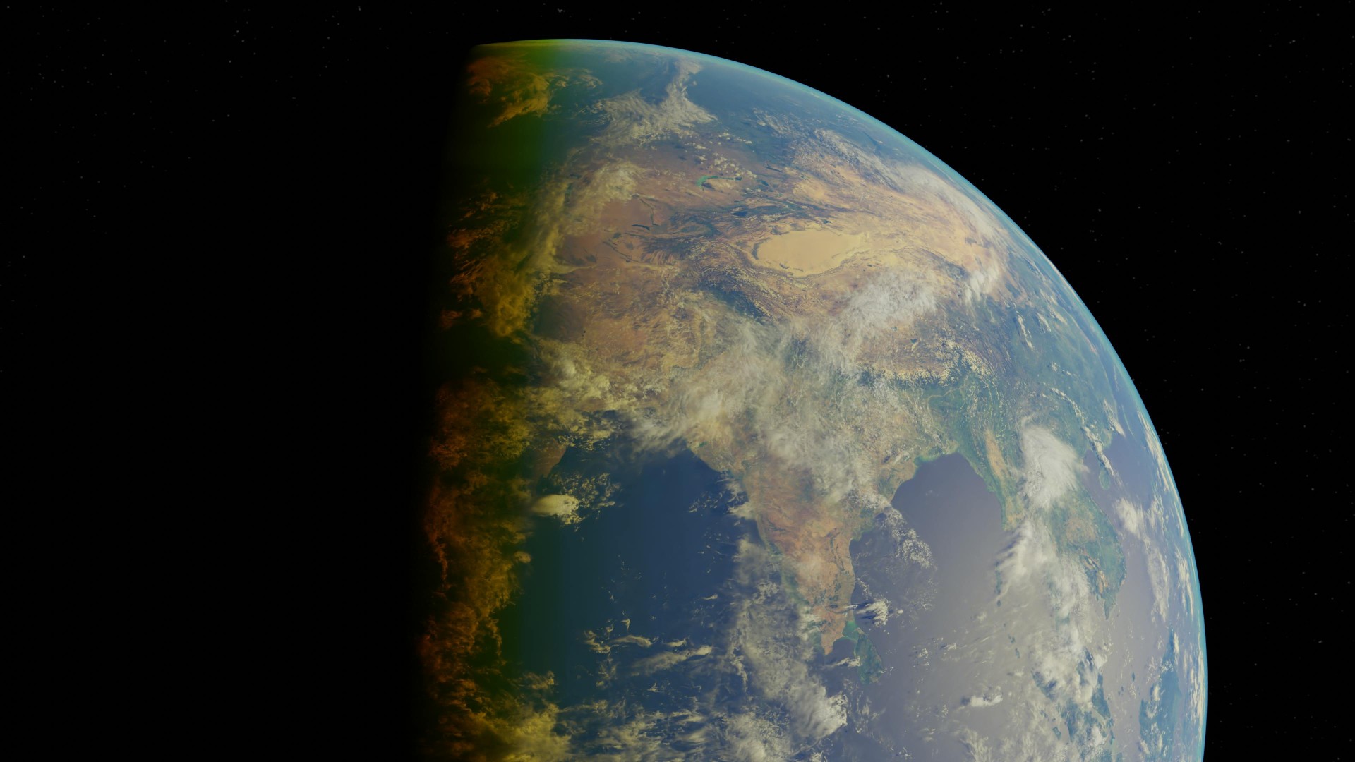 Earth from Space at Twilight