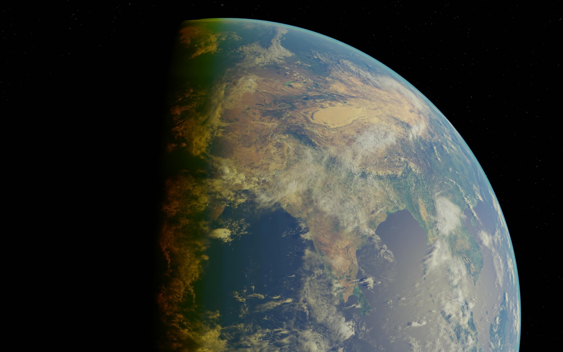 Earth from Space at Twilight