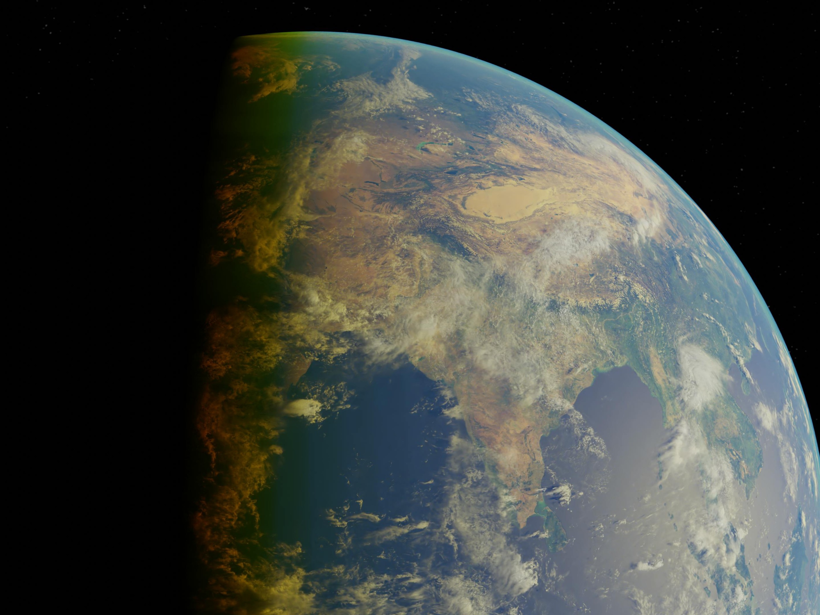 Earth from Space at Twilight
