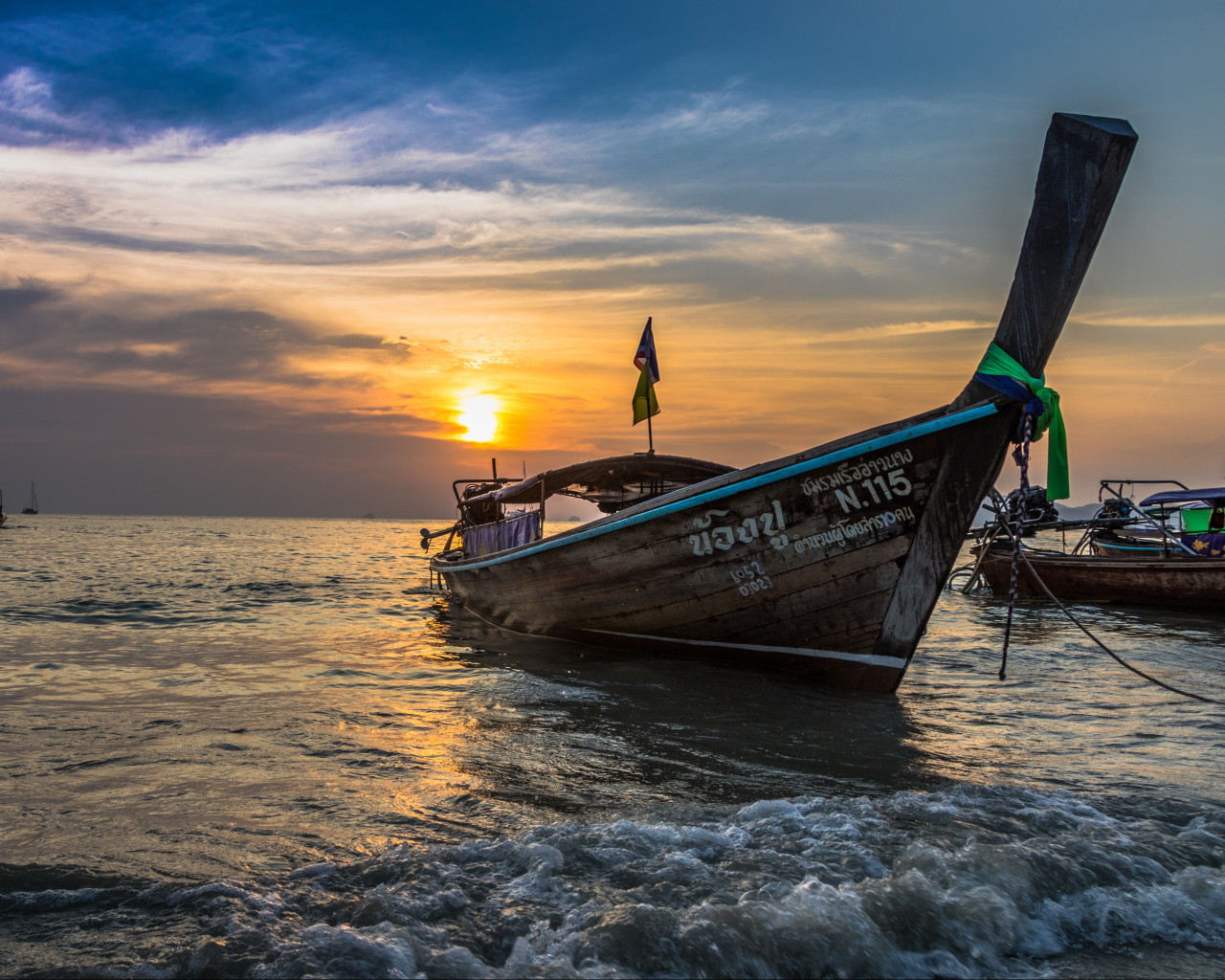 Brown Boat at Sea 