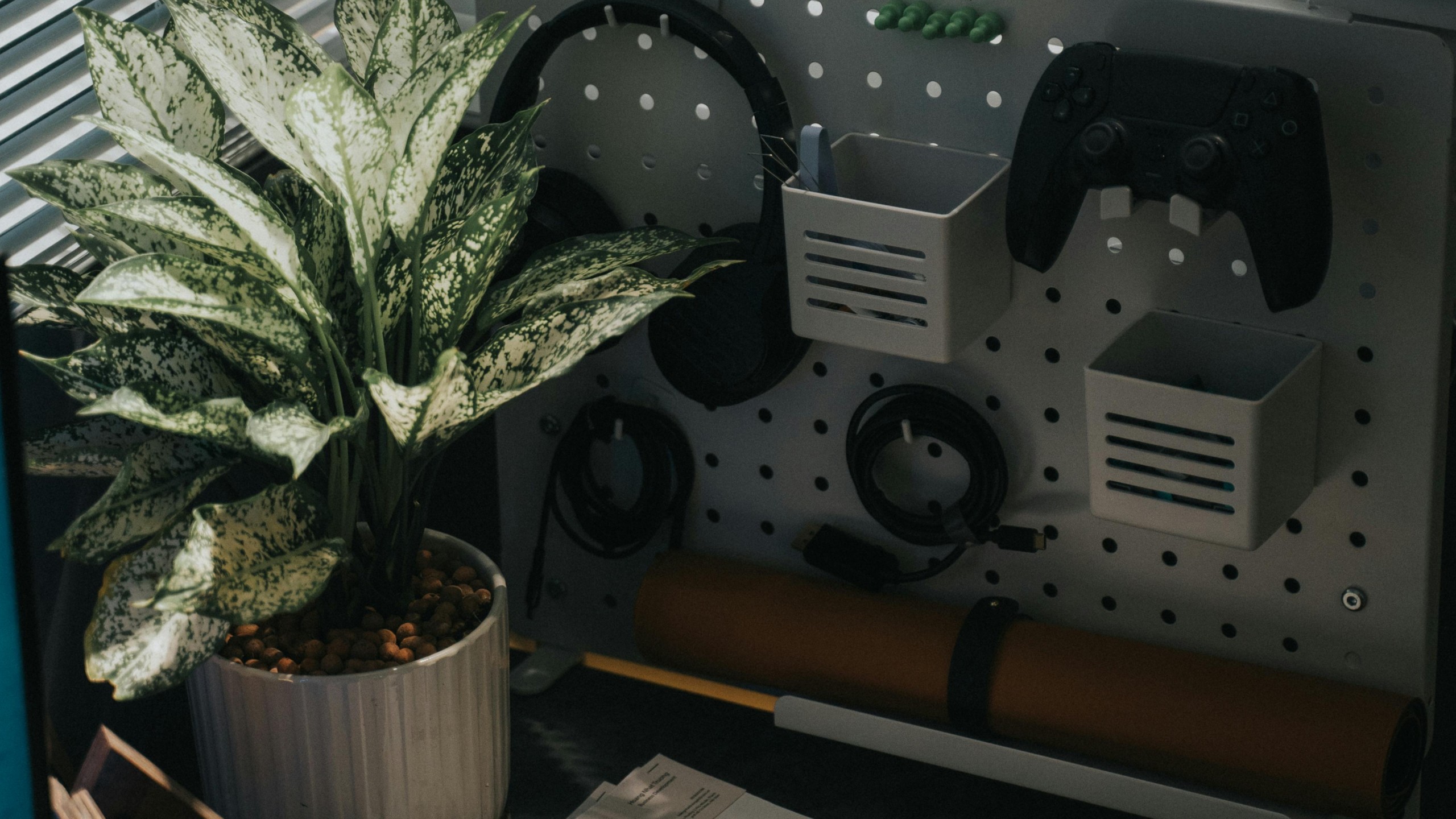 Desk with Computer Accessories