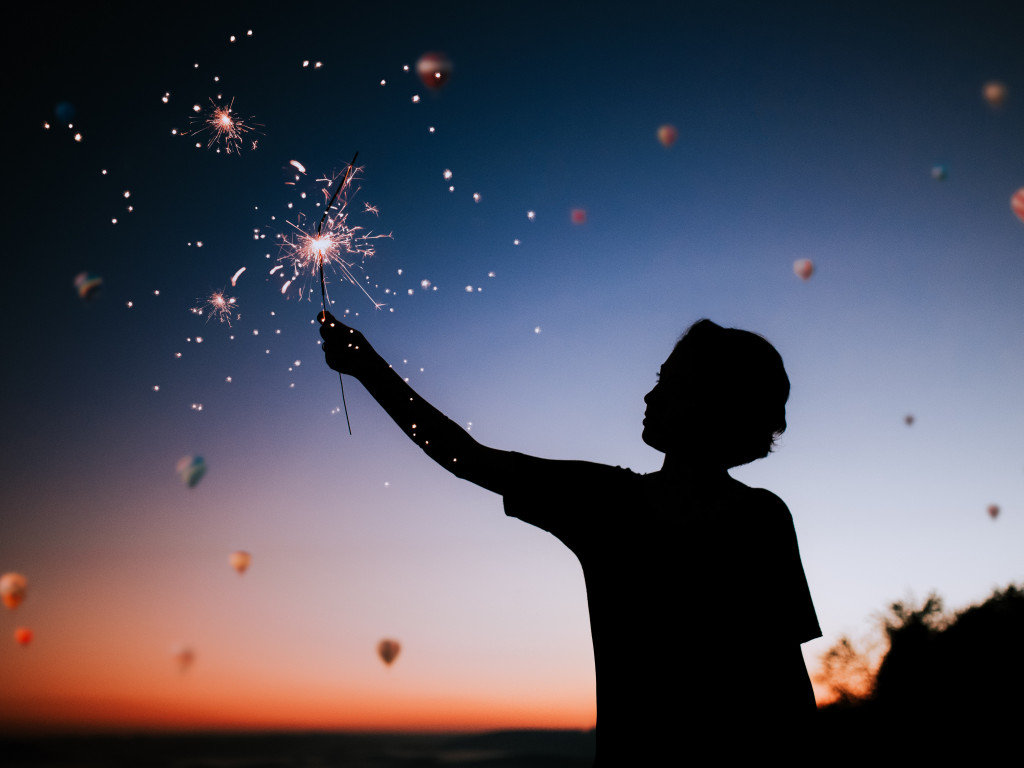 sparkler silhouette