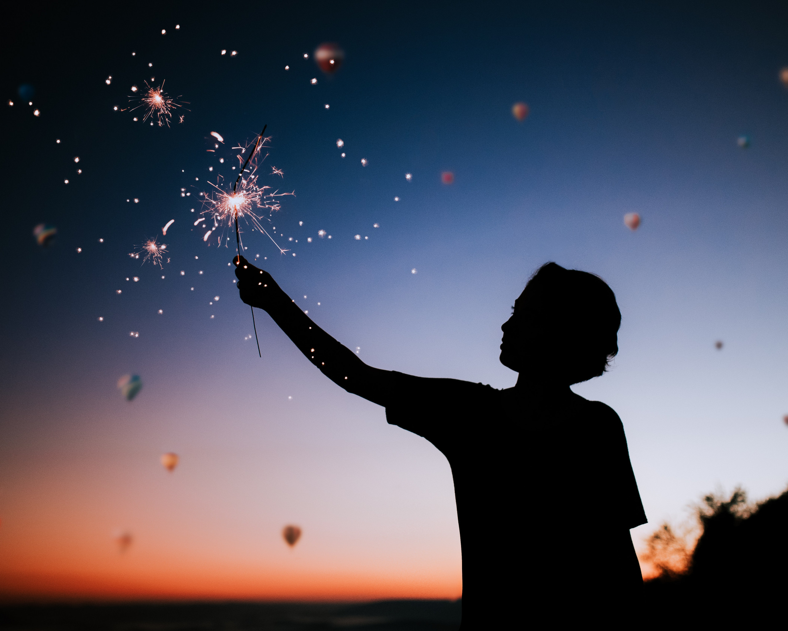 sparkler silhouette