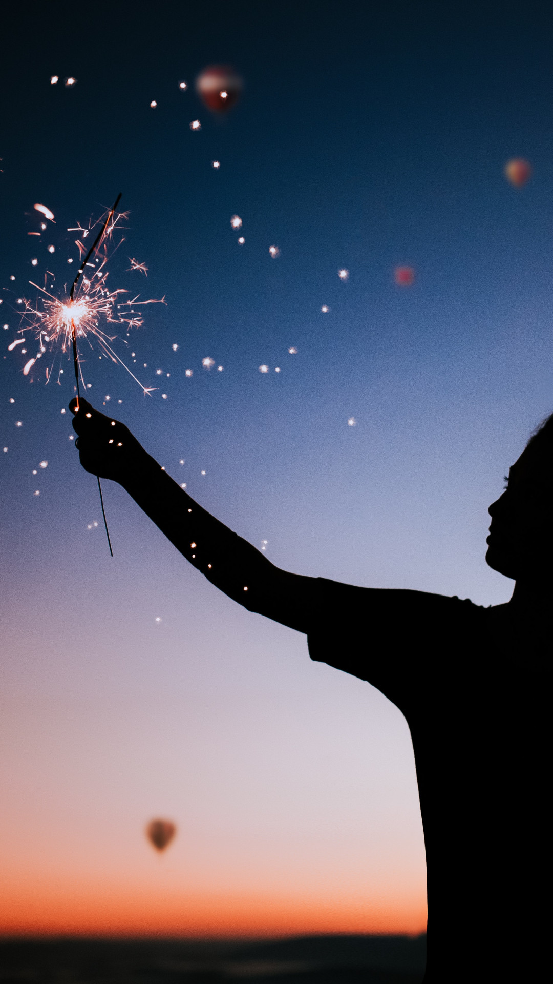sparkler silhouette