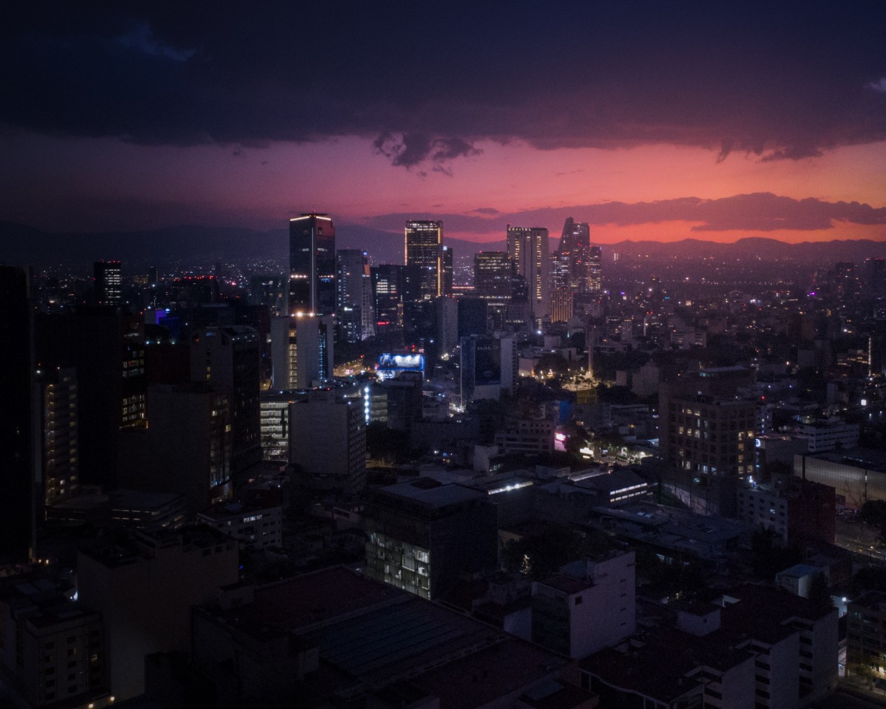 City Skyline during Night Time