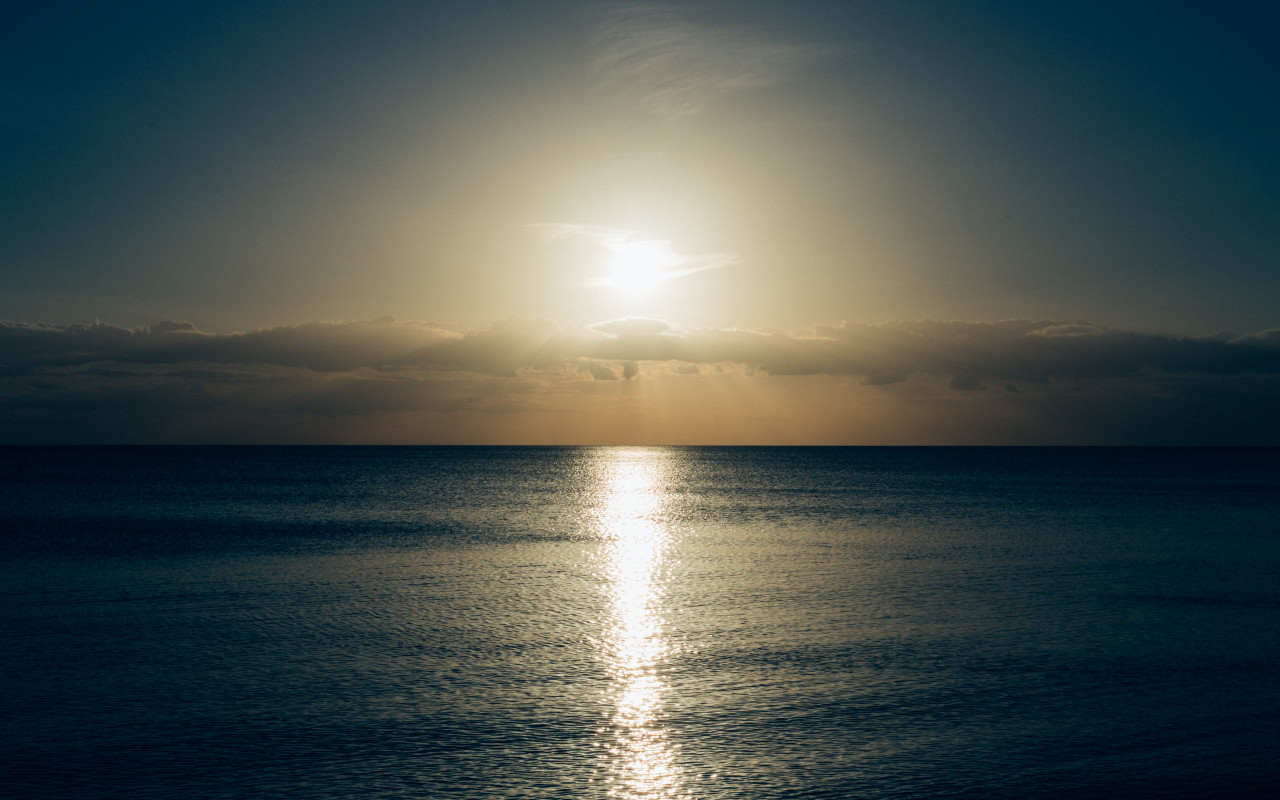 Calm Sea at Sun Setting
