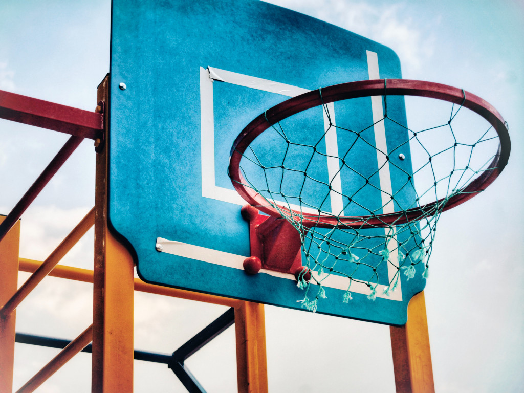 Blue and Brown Basketball Hoop