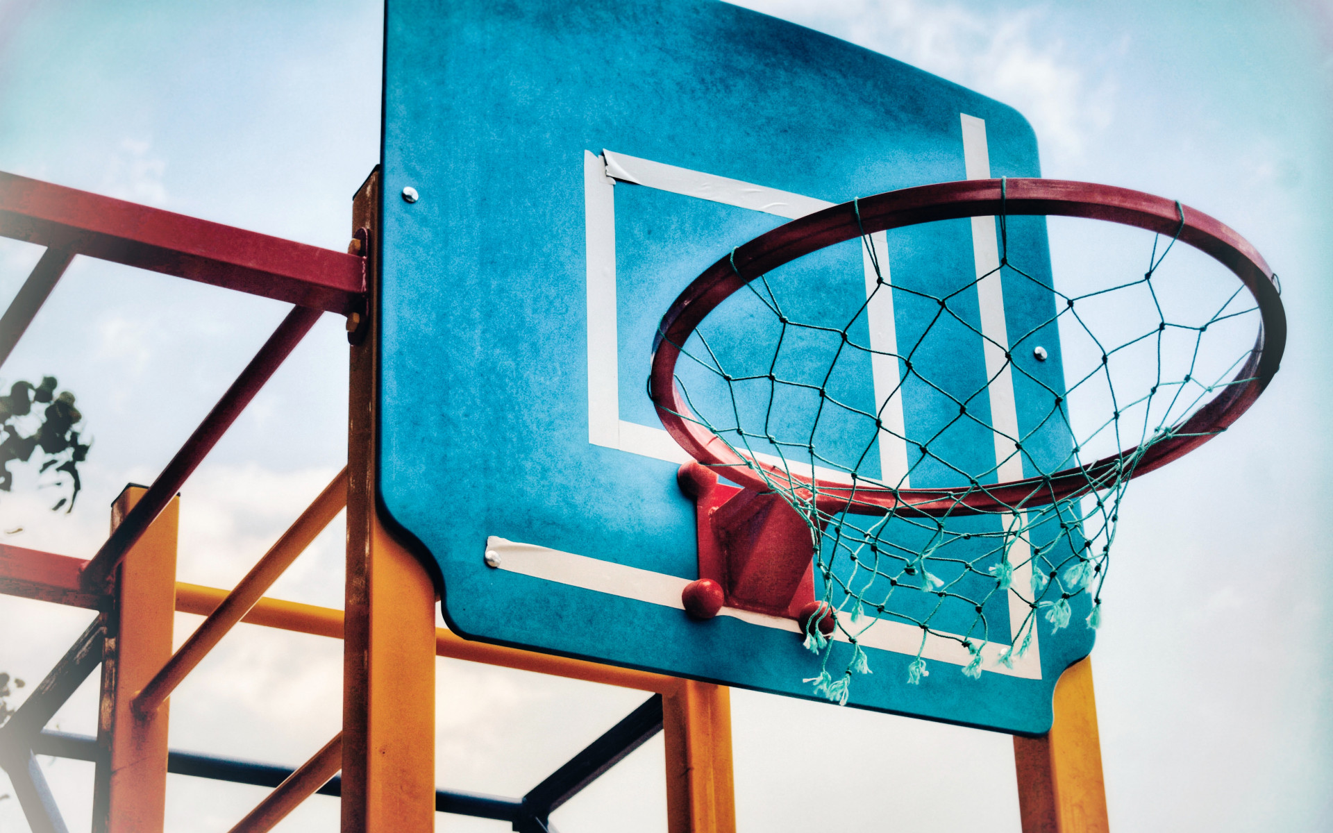 Blue and Brown Basketball Hoop