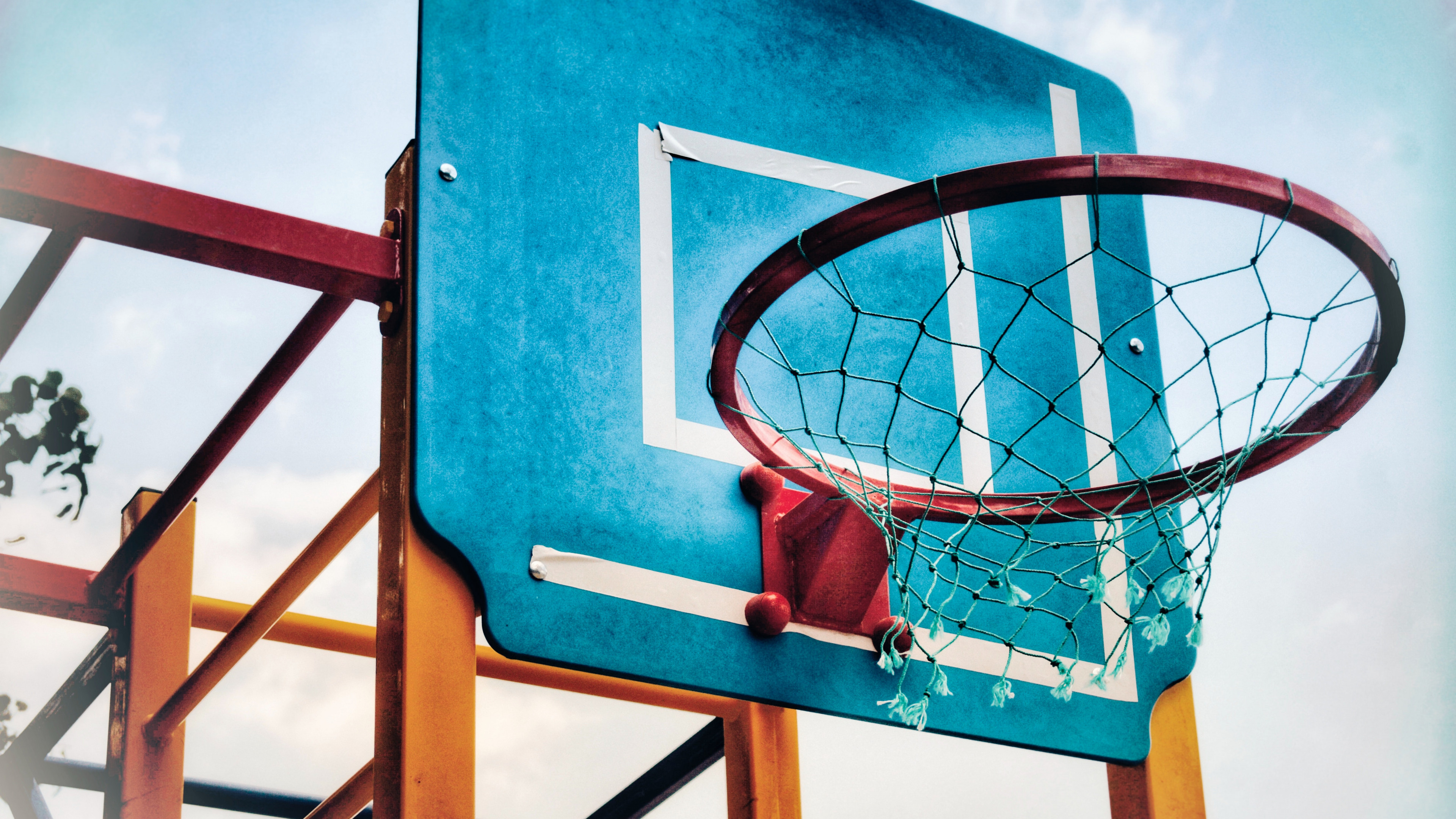 Blue and Brown Basketball Hoop