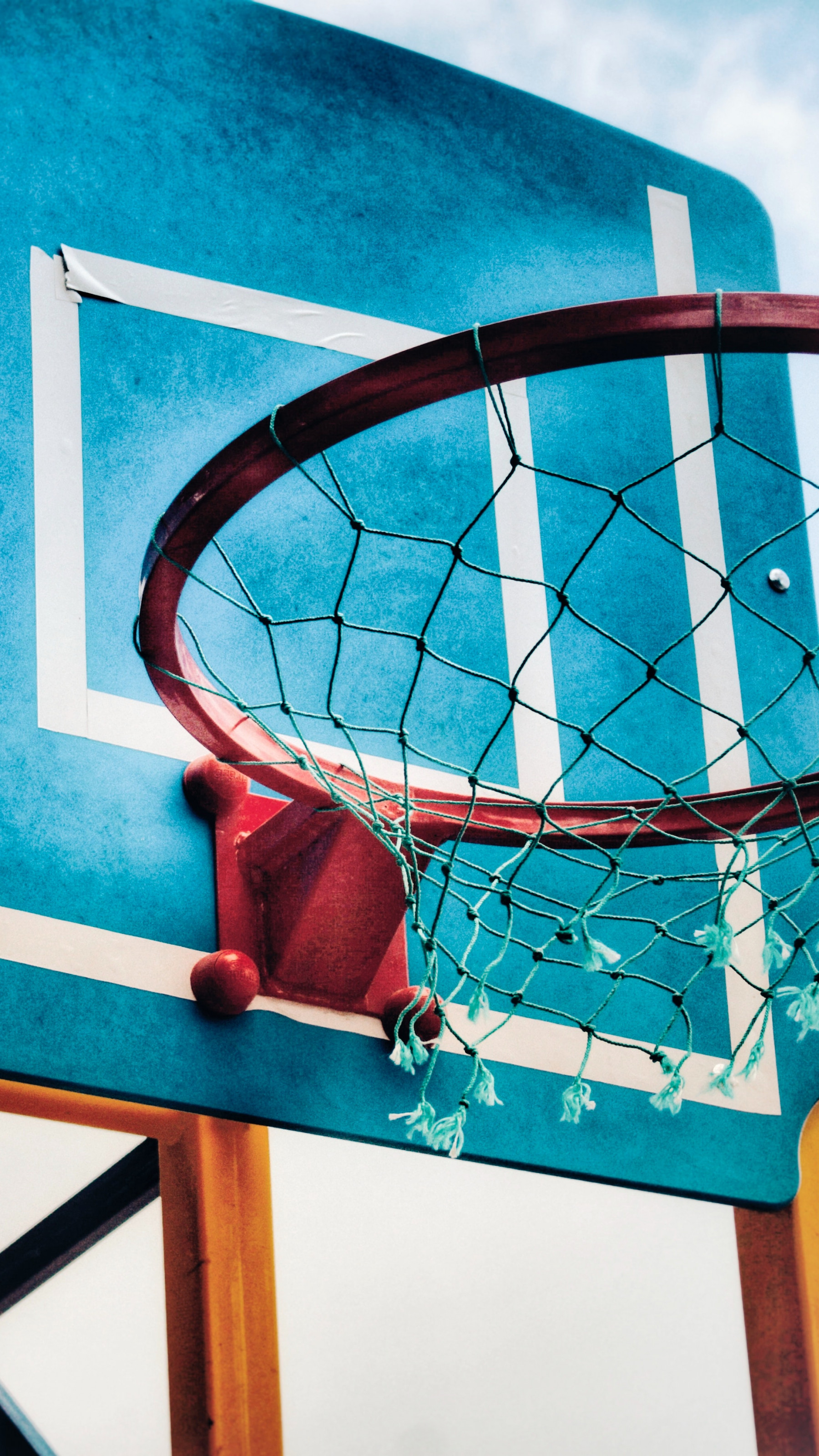 Blue and Brown Basketball Hoop