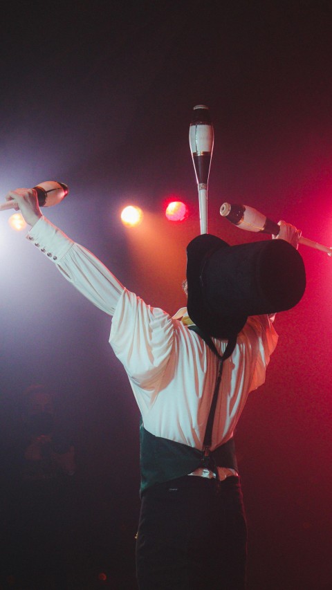 Backview of a Carnival Performer