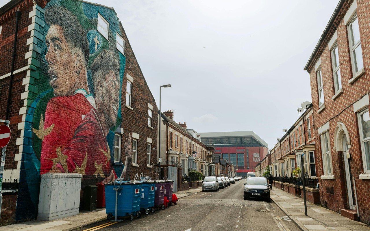 Roberto Firmino on Mural near Anfield Road in Liverpool