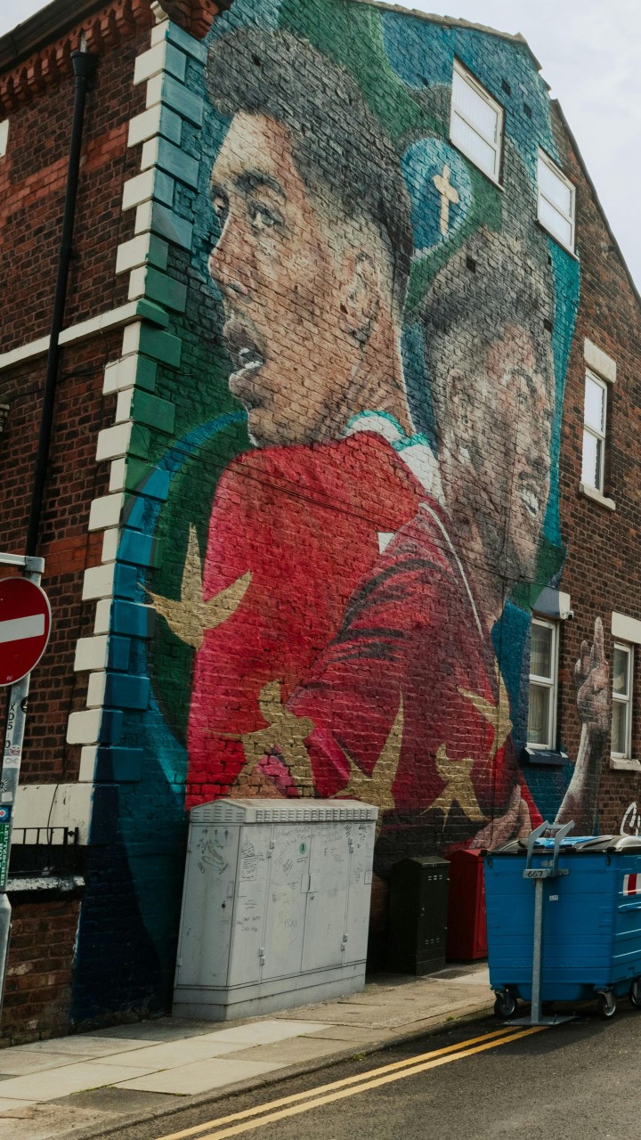 Roberto Firmino on Mural near Anfield Road in Liverpool