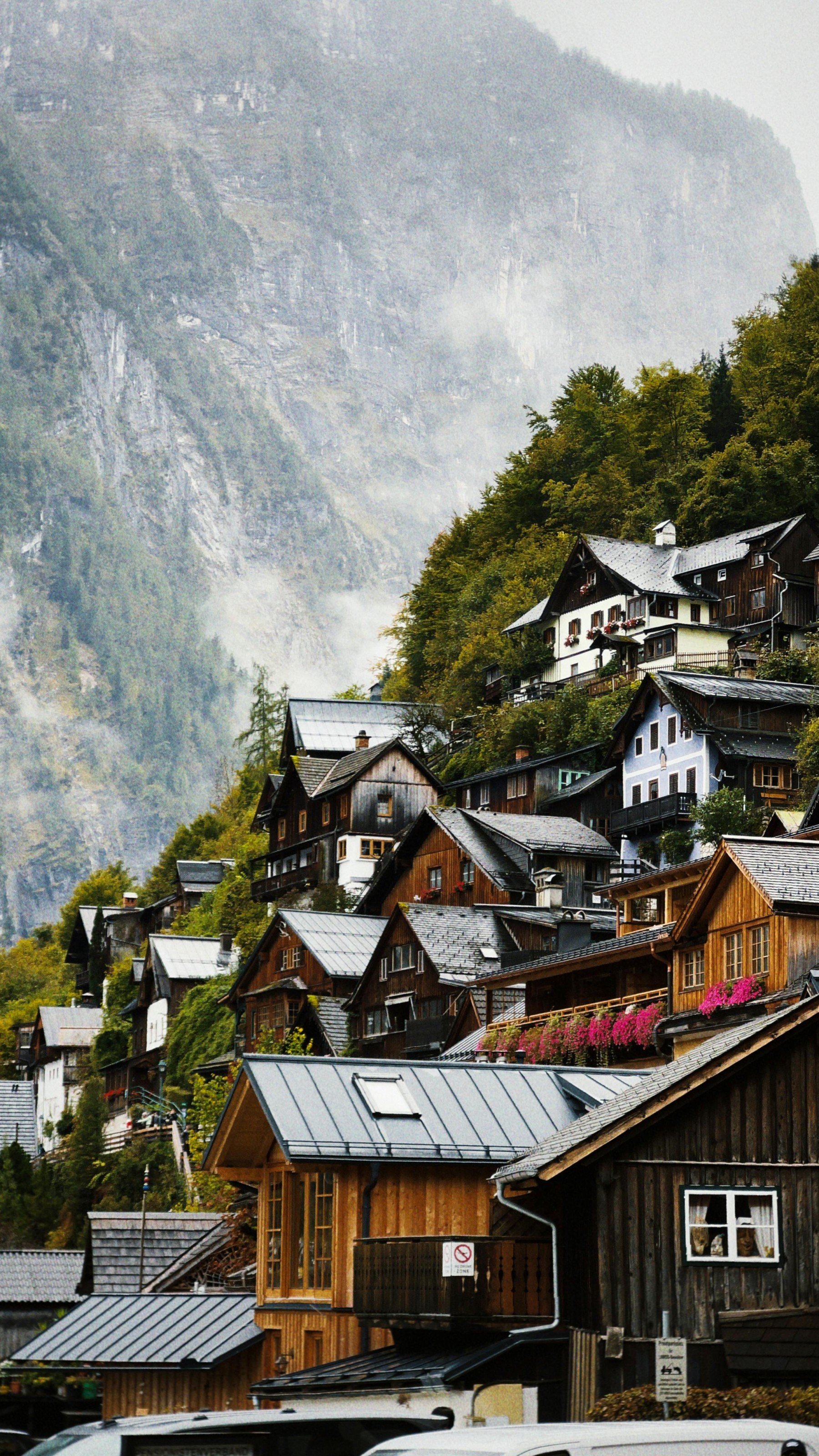 Charming Mountain Village in Autumn Landscape